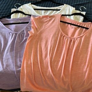 Hanes (three) tee shirts pink, white, & purple XXL